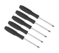 TOP-VIGOR 5pcs Mini Slotted Screwdriver 3mm Flat Head 99mm Length, Small Precision Screwdrivers with Non-Slip Handle for Electronics, Glasses, Watch, Computer and Small Appliance Repair