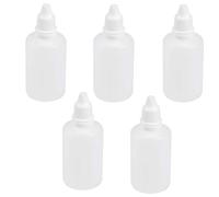 TOP-VIGOR 5Pcs Plastic Dropper Bottle, 50ml Empty Squeezable Dropper Bottles, Eye Liquid Dropper Bottles, Essential Oil Bottle Containers with Cap for Home, Work, Travel