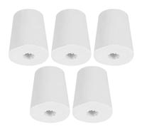 TOP-VIGOR 5Pcs Rubber Tapered Plug, 17mm to 24mm Drilled Rubber Stopper,Tapered Lab Seal Silicone Stoppers Lab Plug with Hole Test Tube Bungs for Lab Home Flasks Glass Containers Test Tube, White