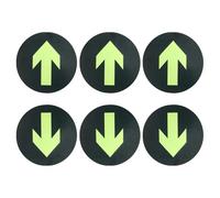 TOP-VIGOR 6 Pack Glowing Arrow Stickers, 7.6 inch Glow in the Dark Floor and Wall Directional Decals, Self-Adhesive Removable Arrow Signs for Events Warehouses Offices, Green