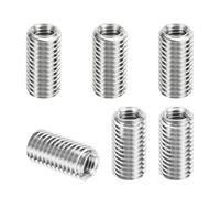 TOP-VIGOR 6 Pcs Thread Adapters Sleeve Reducing Nut, M12 x 1.75 Male to M8 x 1.25 Female Repairing Insert Nut Screw Reducer 303 Stainless Steel for Metal & Automotive Fixes (24mm Long)