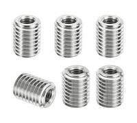 TOP-VIGOR 6 Pcs Thread Adapters Sleeve Reducing Nut, M14 x 2 Male to M8 x 1.25 Female Repairing Insert Nut Screw Reducer 303 Stainless Steel for Metal & Automotive Fixes (18mm Long)