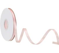 TOP-VIGOR 6mm 25 Yard Satin Ribbon, Single Sided Grosgrain Thin Solid Silk Ribbon, Wedding Bouquet Polyester Ribbon for Valentine's Day Gift Wrapping Cake Box Bows Decorating, Peach Pink
