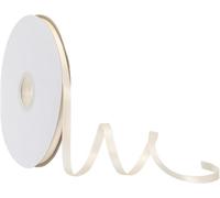 TOP-VIGOR 6mm 50 Yard Satin Ribbon, Single Sided Grosgrain Thin Solid Silk Ribbon, Wedding Bouquet Polyester Ribbon for Valentine's Day Gift Wrapping Cake Box Bows Decorating, Cream White