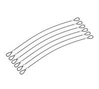 TOP-VIGOR 6Pcs 12 Inch Safety Cable Lock, 2mm Dia Stainless Steel Security Wire Ropes with Double Loop for Outdoor Gate Stage Lighting Luggage Suitcase Wire Lock, 30cm