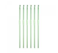 TOP-VIGOR 6Pcs 4mm Crochet Hook, Aluminum Crochet Hooks Knitting Needles for DIY Craft Yarn, Green Crochet Needles for Knitting Scarf