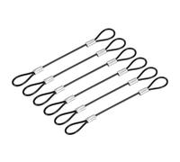TOP-VIGOR 6Pcs 5 Inch Safety Cable Lock, 2mm Dia Stainless Steel Security Wire Ropes with Double Loop for Outdoor Gate Stage Lighting Luggage Suitcase Wire Lock, 0.125m