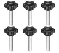 TOP-VIGOR 6Pcs M6 x 40mm Plum Hex Shaped Clamping Screw Knob, 32mm Dia Plastic Head Clamping Knob Handle Male Thread Thumb Screw