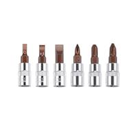 TOP-VIGOR 6Pcs Phillips Bit Socket, 1/4" Drive x PH1-PH3, FD4-FD7 Key Socket, Premium S2 Steel Bits, 38mm Length Bit with Hex Shank Power Drill Adapter(for Hand Use Only)