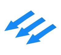 TOP-VIGOR 8 Inch Arrow Stickers, 6 Sheet PVC Self-Adhesive Directional Floor & Wall Labels, Waterproof Removable Arrow Decals for Indoor Use, Blue