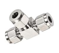 TOP-VIGOR 8mm OD Tube 3 Way T Type Compression Tube Fitting, 304 Stainless Steel Ferrule Tee Connector, Leak-Proof Union Pipe Fitting for Air, Water, Oil and Gas Lines