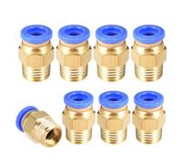 TOP-VIGOR 8mm Pneumatic Push-to-Connect Fittings, G1/4 Male Thread Quick Connect Straight Coupler, Air Line Push Fit Connectors for Pneumatic Systems & Air Compressors, Pack of 10