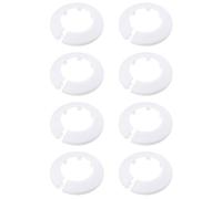 TOP-VIGOR 8pcs 51.5mm Pipe Cover Decoration, Click-in PP Plastic Escutcheon Pipe Collar for Water Pipe, Drain Line, Toilet Waste Pipe, Wall Pipe Entry Decoration Trim and Bathroom Plumbing White