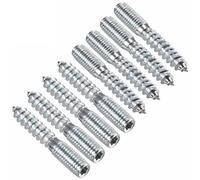 TOP-VIGOR 8Pcs Double Headed Bolts Dowels, M8*50mm Double Ended Screws, Metal Screw Dowels Hanger Bolts for Woodworking Connector Joining Furniture Legs Professional Carpenters DIY