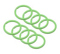 TOP-VIGOR 8Pcs Split Keychain Rings, 30 * 25 * 2.2mm Key Ring Hoop, Multi-Purpose Keychain Loops, Round Flat O Ring Keyring Connector for Car Keys, Dog Tag Ring, DIY Crafts, Green