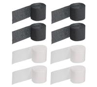 TOP-VIGOR 8Rolls Crepe Paper, 3.5cmx10M Craft Streamers, Hanging Rainbow Crepe Paper Streamers, Party Crepe Paper Roll for Flowers, Gift Wrapping, Birthday, Party Decorations, Black/White