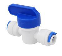 TOP-VIGOR 9.5mm OD Plastic Water Pipe Fittings Ball Valve, 3/8 Inch Shut-Off Ball Valve, Push Fit Pipe for Fridges Aquarium and Reverse Osmosis Plumbing