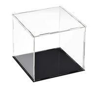 TOP-VIGOR Acrylic Clear Display Case, 25 x 25 x 25cm Assemble Dustproof Protection Countertop Box, Showcase Cube Collectibles Show Box for Figures Toys Home Storage