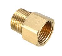 TOP-VIGOR Brass Threaded Pipe Fitting 1/2 PT Male x 1/2 PT Female Coupling, Brass Hose Connector for Connect Pipes