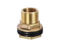 TOP-VIGOR Bulkhead Fitting 1/2 Female G3/4 Male, Tube Adaptor Pipe Fitting with Silicone Gasket, for Water Tanks, Brass