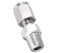 TOP-VIGOR Compression Tube Fitting, 1/8 NPT Male 1/8" Tube OD Connector Adapter, 304 Stainless Steel Double Ferrule Coupling, Leak-Proof Pipe Fitting for Air, Water, Oil and Gas Lines