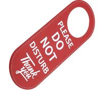 TOP-VIGOR Do Not Disturb Door Hanger Sign, PU Leather Double Sided Door Knob Privacy Sign for Office Home Meeting, Red