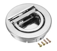 TOP-VIGOR Flush Pull Ring Handle, 40mm Round Recessed Door Handle, Hidden Plane Drawer Door Pull Ring with Screw - 3PCS Brushed Silver