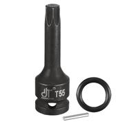 TOP-VIGOR Impact Torx Bit Socket, 1/2" Drive x T55 Key Socket, Premium Cr-Mo Steel Bits, Torx Bit with 3" Length Length for Torque Wrench, Ratchet Wrench, Impact Power Drills, Slide Bar
