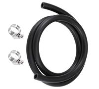 TOP-VIGOR Lubricating Oil Hose, 8mm x 12mm x 1M Rubber Tubing Hose Rubber Pipe, Water Tube with 2pcs Clamps for Irrigation, Small Equipment, Outdoor, Garden Water Tubing, Black