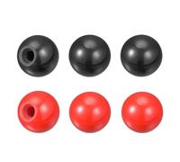 TOP-VIGOR M10 Female Thermoset Ball Knob -Female Thread Ball Knob M10*35mm Dia Round Operation Ball Handle with Smooth Rim for Machine Handle Replacement 6Pcs (Red*3+Black*3)