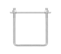 TOP-VIGOR M10 Square U-Bolts, 122mm Inner Width 160mm Length 304 Stainless Steel U-Bolts with Nut, Plate for Building Installations Mechanical Parts Connection Cehicles Ships