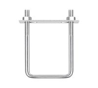 TOP-VIGOR M10 Square U-Bolts, 75mm Inner Width 120mm Length 304 Stainless Steel U-Bolts with Nut, Plate for Building Installations Mechanical Parts Connection Cehicles Ships
