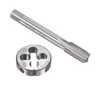 TOP-VIGOR M10 x 0.5mm Metric Tap and Die Set, Machine Thread Screw Tap with Round Threading Die, Heavy Duty Tap & Die Kit for DIY, Repair, Cutting External and Internal Thread