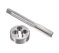 TOP-VIGOR M10 x 1.25mm Metric Tap and Die Set, Machine Thread Screw Tap with Round Threading Die, Heavy Duty Tap & Die Kit for DIY, Repair, Cutting External and Internal Thread