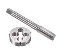 TOP-VIGOR M10 x 1mm Metric Tap and Die Set, Machine Thread Screw Tap with Round Threading Die, Heavy Duty Tap & Die Kit for DIY, Repair, Cutting External and Internal Thread