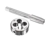 TOP-VIGOR M12 x 1.5mm Metric Tap and Die Set, Machine Thread Screw Tap with Round Threading Die, Heavy Duty Tap & Die Kit for DIY, Repair, Cutting External and Internal Thread