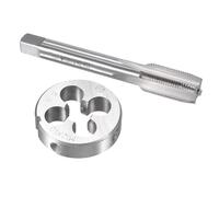 TOP-VIGOR M12 x 1mm Metric Tap and Die Set, Machine Thread Screw Tap with Round Threading Die, Heavy Duty Tap & Die Kit for DIY, Repair, Cutting External and Internal Thread