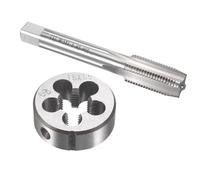 TOP-VIGOR M15 x 1.5mm Metric Tap and Die Set, Machine Thread Screw Tap with Round Threading Die, Heavy Duty Tap & Die Kit for DIY, Repair, Cutting External and Internal Thread