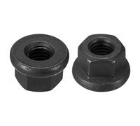 TOP-VIGOR M8 Flange Hex Nuts, 2 Grade 12.9 Carbon Steel Lock Nuts with Black Oxide Finish, Heavy Duty Flange Thread Nut for Machinery and Automotive