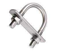 TOP-VIGOR M8 Round U-Bolts, 35mm Inner Width 60mm Length 304 Stainless Steel Tie Down U-Bolts with Nut, Plate for Building Installations Mechanical Parts Connection Cehicles Ships