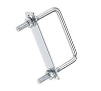 TOP-VIGOR M8 Square U-Bolts, 92mm Inner Width 80mm Length Steel U-Bolts with Nut, Plate, Washer for Building Installations Mechanical Parts Connection Cehicles Ships