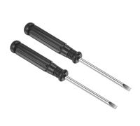 TOP-VIGOR Mini Slotted Screwdriver 3mm Flat Head 92mm Length 2pc | Small Precision Screwdrivers with Non-slip Handle for Electronics, Glasses, Watch, Computer and Small Appliance Repair
