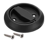 TOP-VIGOR Recessed Door Handles, 75mm Round Flush Pull Handles, Door Handle Finger Ring Pull with Screw - Black