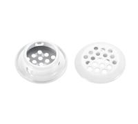 TOP-VIGOR Round Mesh Air Vents for Cabinets & Wardrobes, Fit 25mm / 0.98" Cut-Out, Stainless Steel White Baked Finish, Low-Profile Vent Cover, OD 35mm / 1.38", Pack of 5