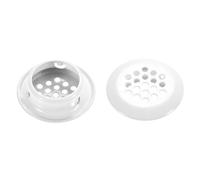 TOP-VIGOR Round Mesh Air Vents for Cabinets & Wardrobes, Fit 29mm / 1.14" Cut-Out, Stainless Steel White Baked Finish, Low-Profile Vent Cover, OD 40mm / 1.57", Pack of 5