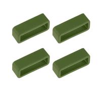 TOP-VIGOR Silicone Watch Band Keepers, 20mm Watch Strap Loop Replacement Watch Band Fastener Rings for Smartwatch or Wristband - Dark Green 4 Pcs