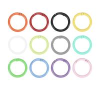 TOP-VIGOR Spring O Ring Clips, 25mm Round Carabiner Ring, Spring Keyring Clip Zinc Alloy Snap Rings for Bags, Keychains, Dog Collars, DIY Crafts & Jewelry Making, 12 Pcs Multicolor