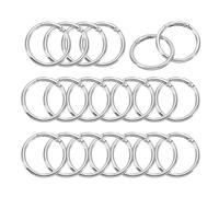 TOP-VIGOR Spring O Ring Clips, 48mm Round Carabiner Ring, Spring Keyring Clip Zinc Alloy Snap Rings for Bags, Keychains, Dog Collars, DIY Crafts & Jewelry Making, 20 Pcs Silver