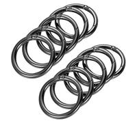 TOP-VIGOR Spring O Ring Clips, 51mm Round Carabiner Ring, Spring Keyring Clip Zinc Alloy Snap Rings for Bags, Keychains, Dog Collars, DIY Crafts & Jewelry Making, 10 Pcs Black