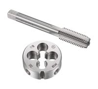 TOP-VIGOR Tap and Die Sets, M12 x 1.75 Metric Left Hand Screw Thread Straight Flute Tap with Round Threading Die, Heavy Duty Tap & Die Kit for DIY, Repair, Cutting External and Internal Thread